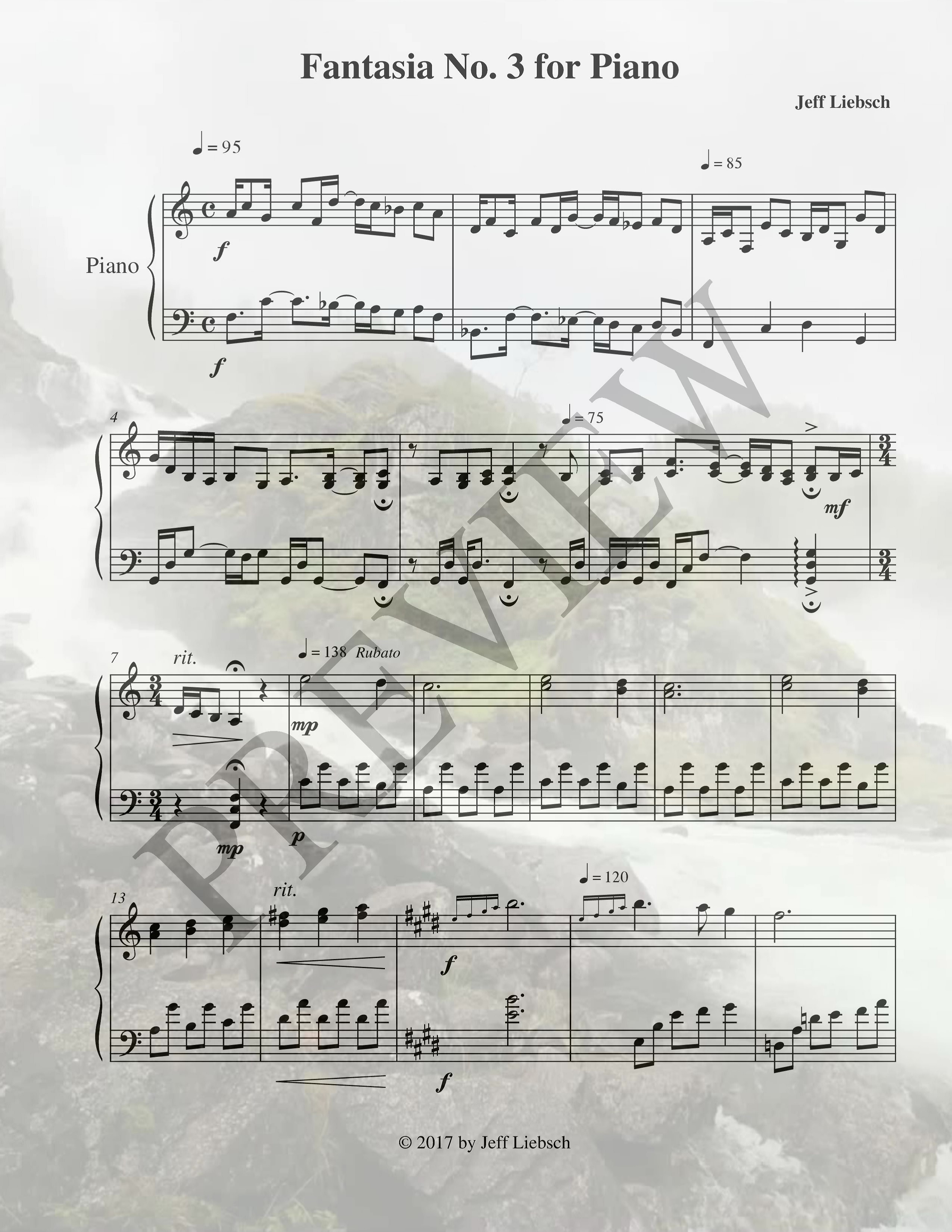 Fantasia No. 3 for Piano (Solo Piano)